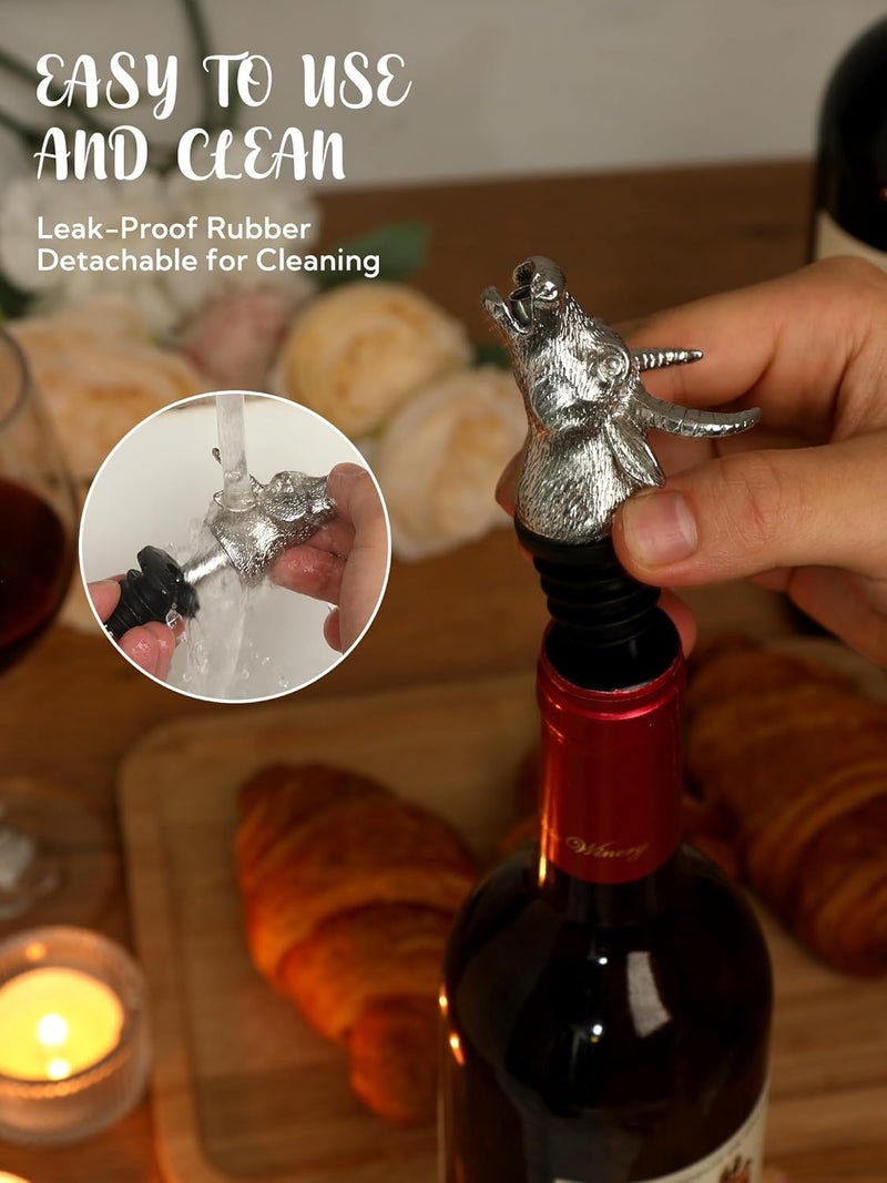 sodknow Wine Pourer for Wine Bottles, Stainless Steel Animal Bar Liquor Bottle Pourer Liquor Pour Spout for Liquor Bottles, Speed Pourer Wine Areator Spout Bottle Pourer for Alcohol (Bull) - Image 5